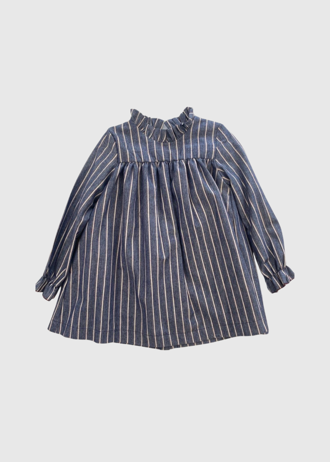 Vestido Cuello Babero De Rayas
