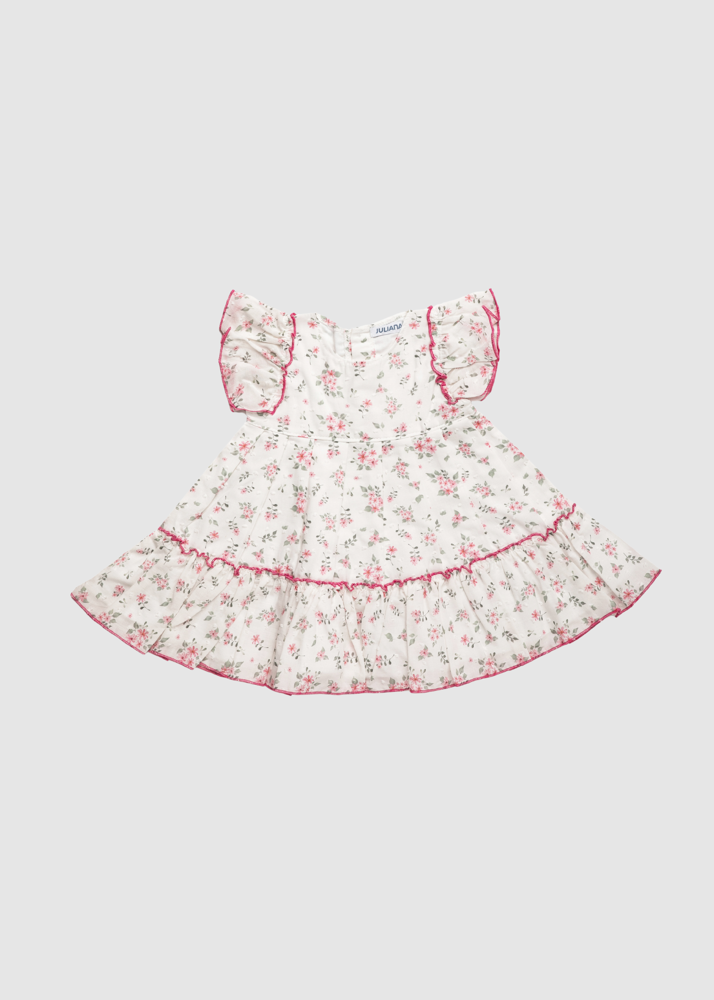 Vestido 2 Volantes Florecitas Plumeti