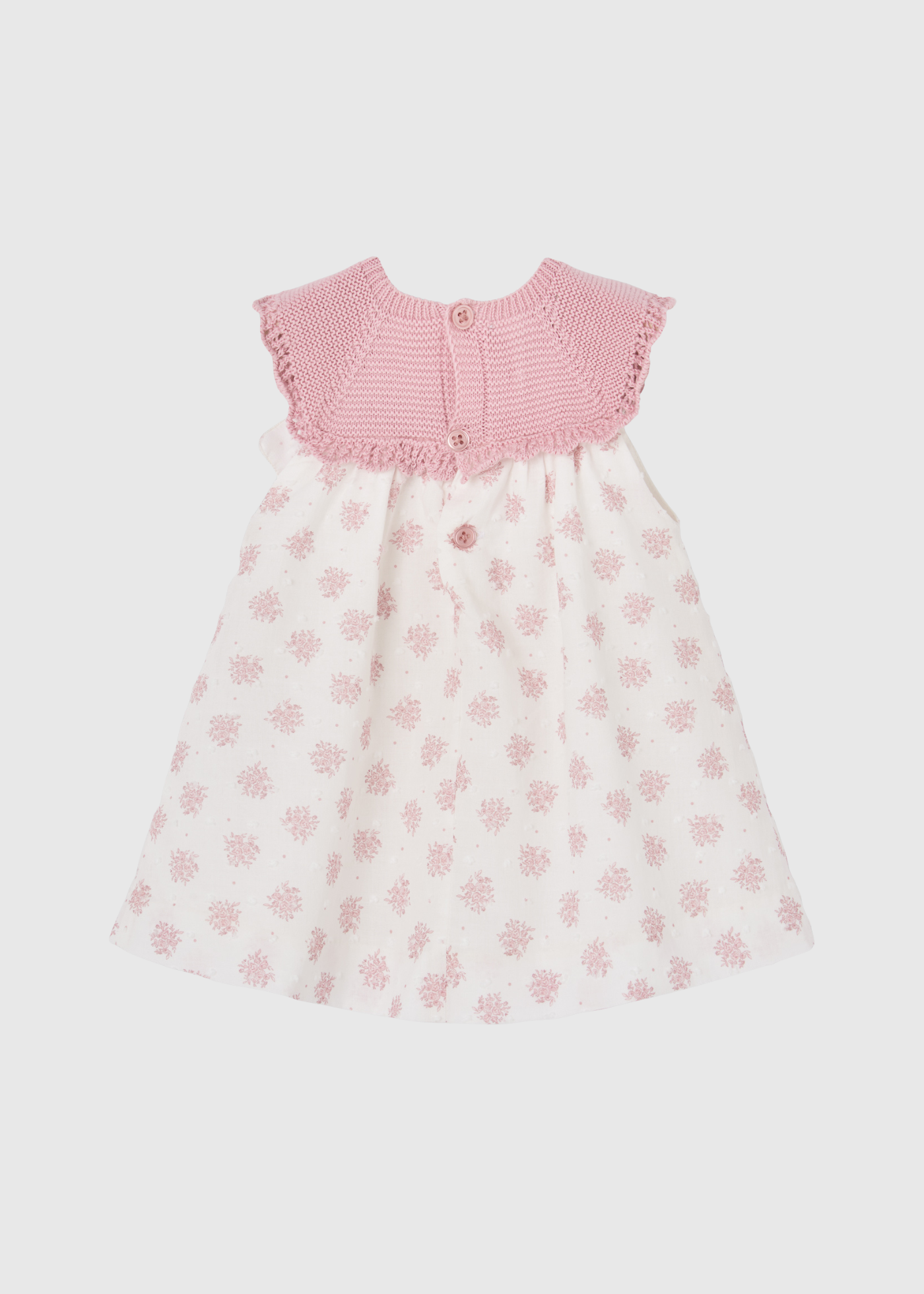 Vestido Rosa Tejido Floral