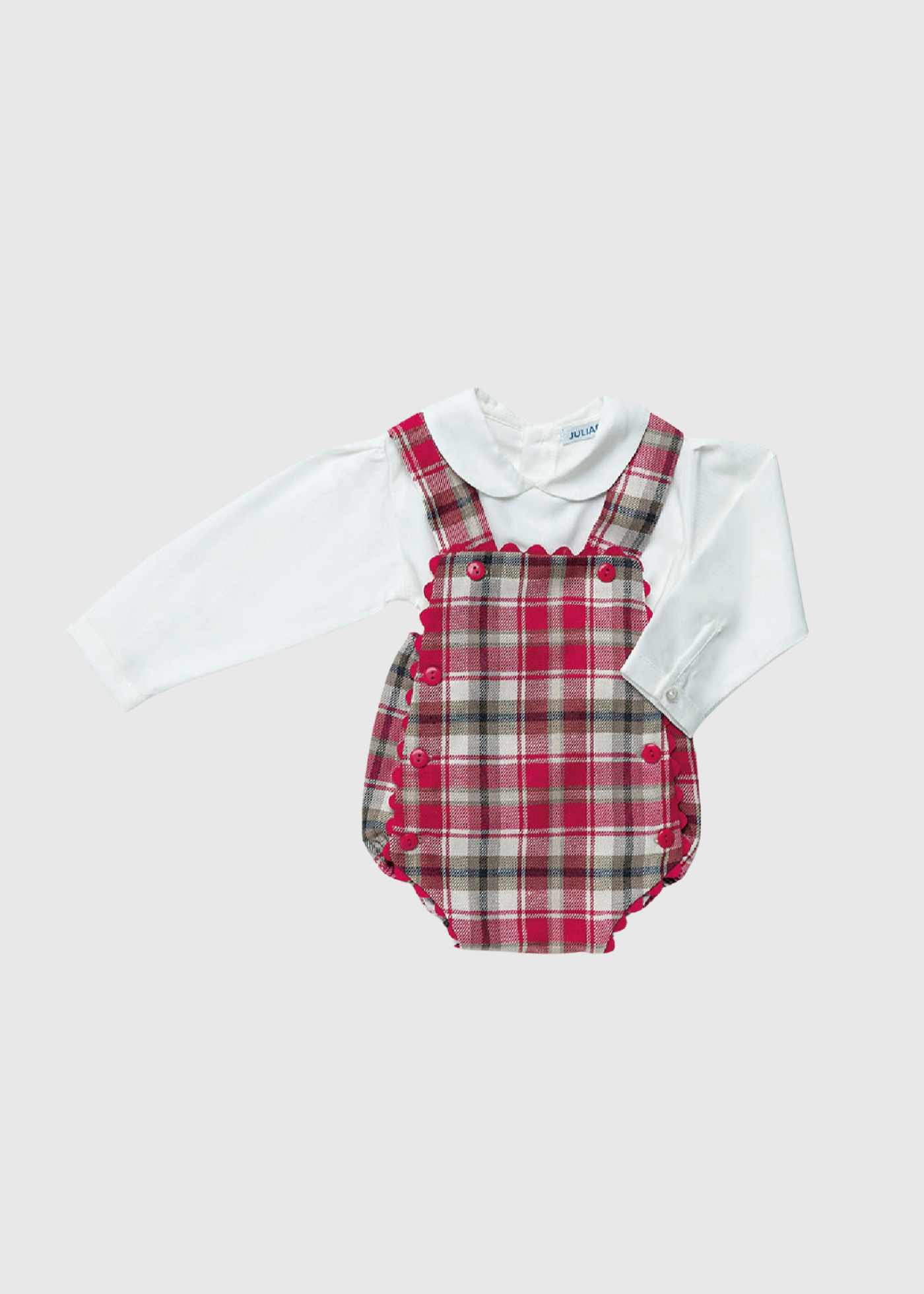 Peto tela cuadros con camisa