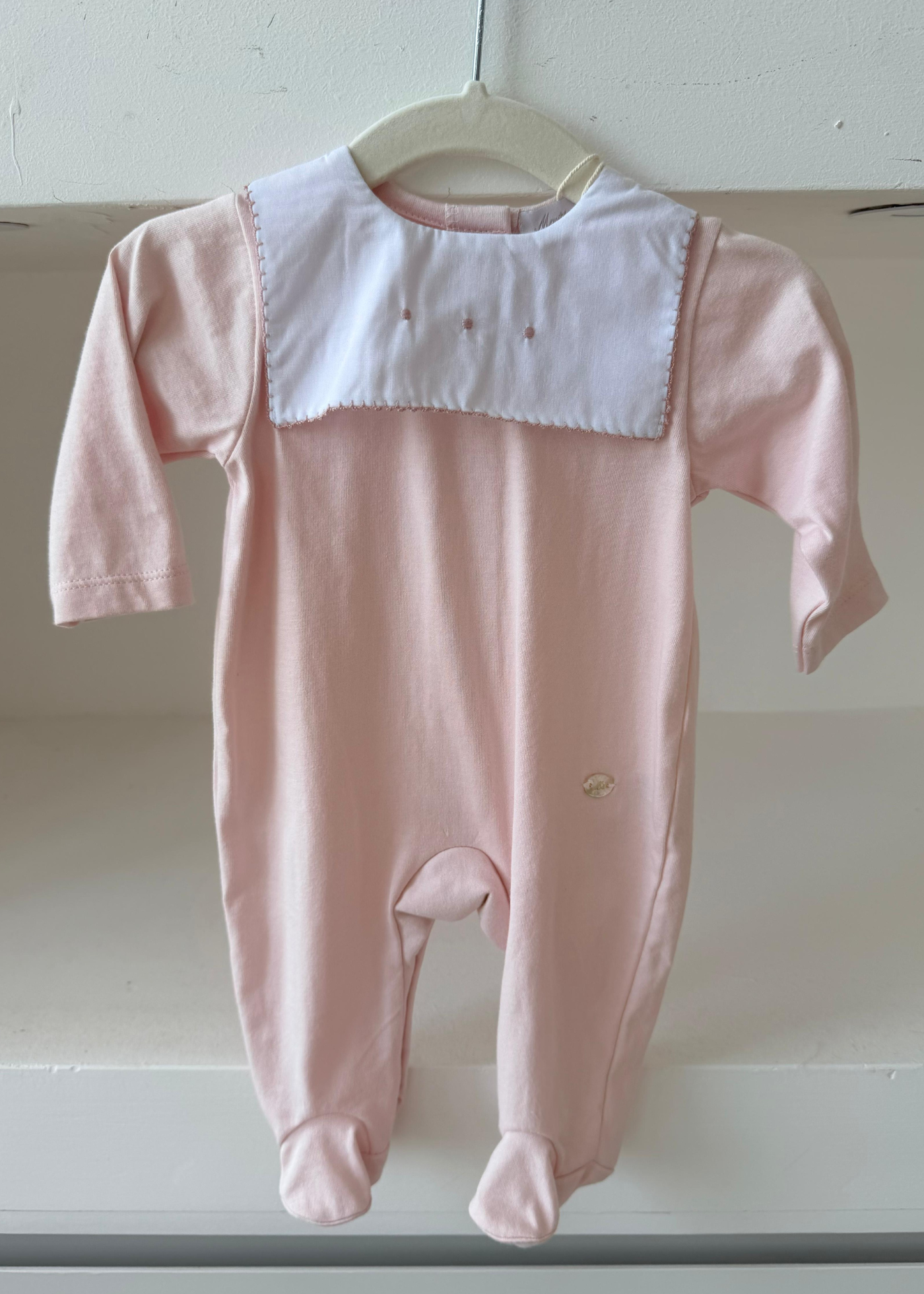 Pelele interlock rosa empolvado