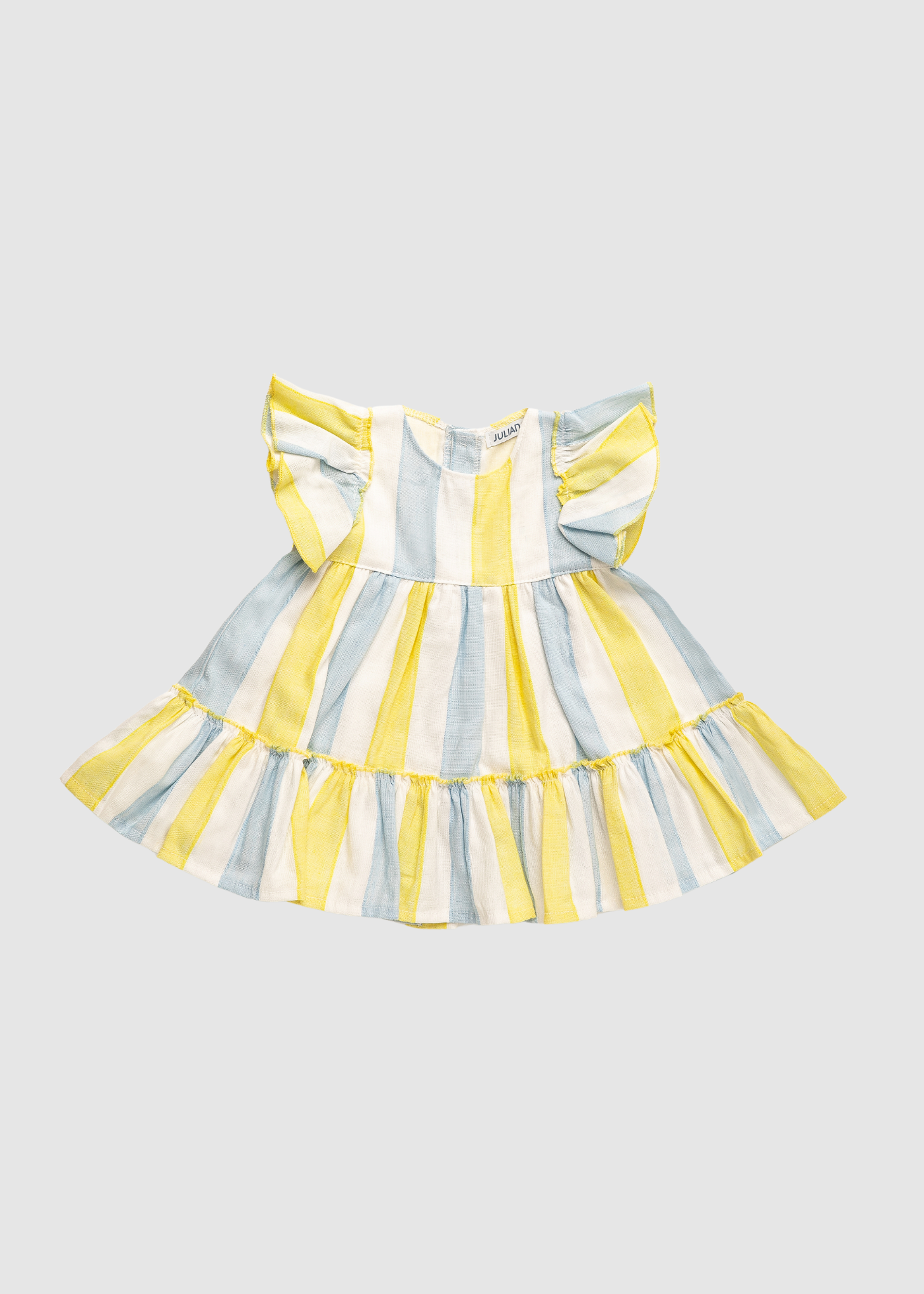 Vestido 2 Volantes Rayado