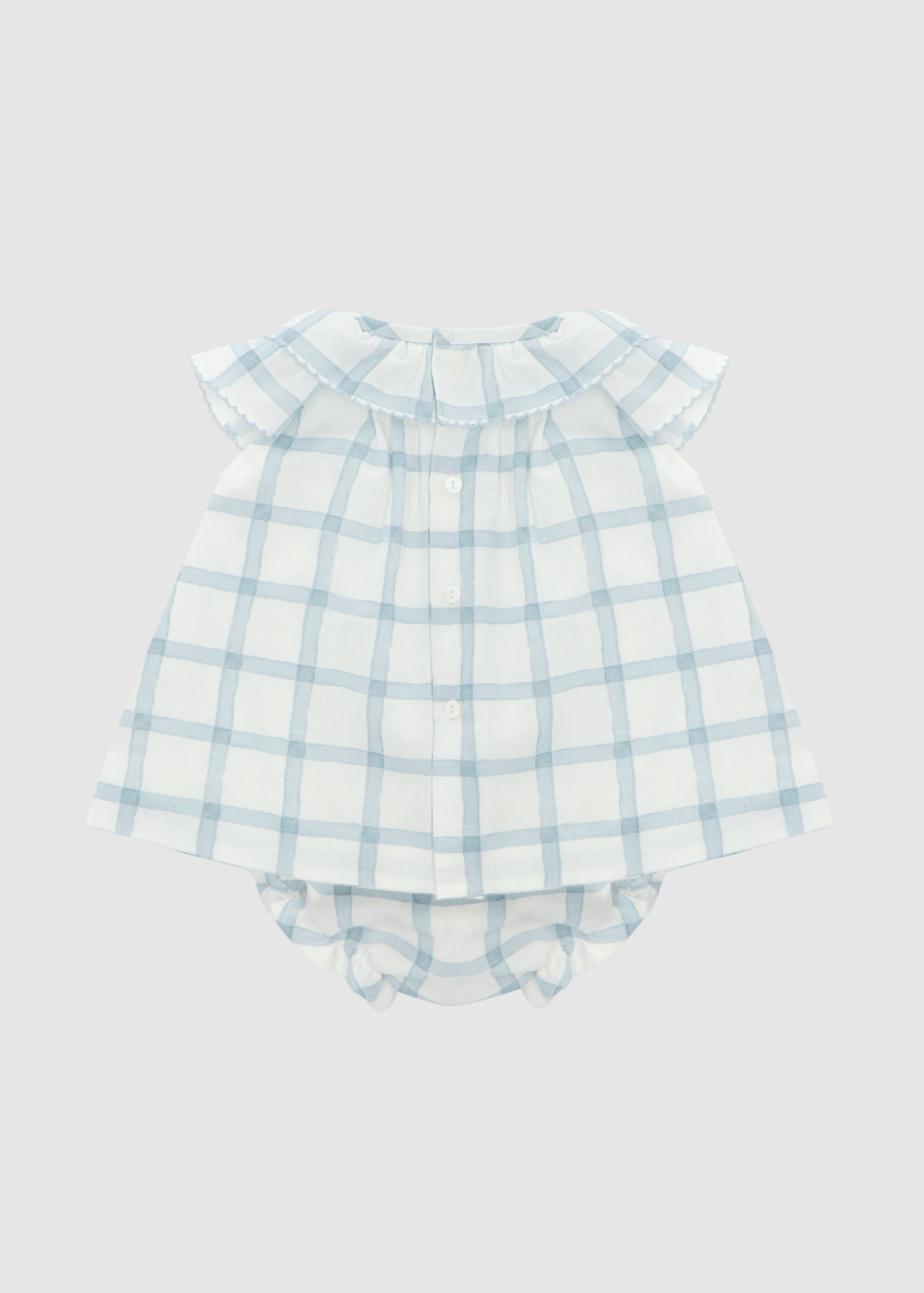 Vestido con Braga Azul empolvado