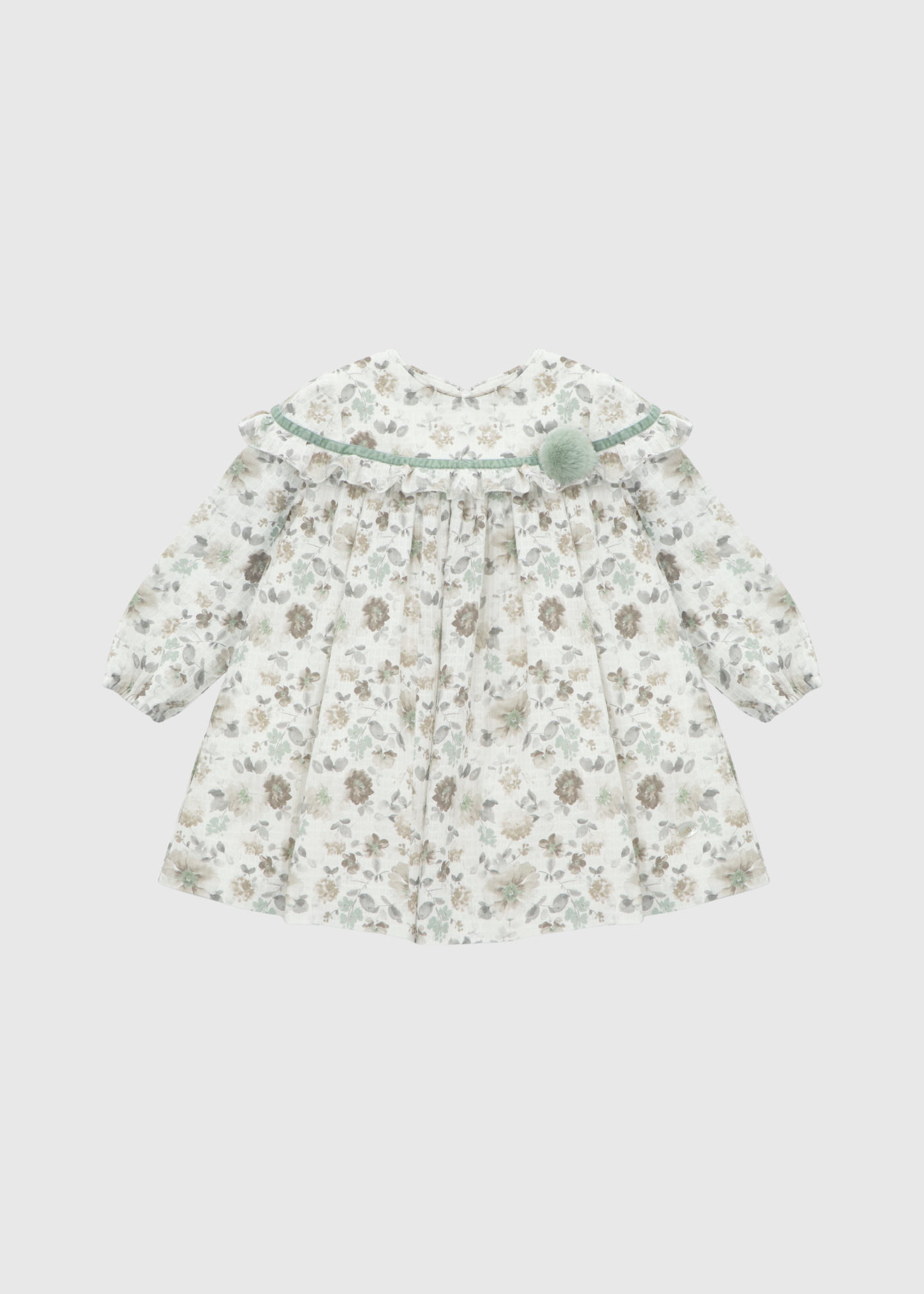 Vestido Floral con Pompon