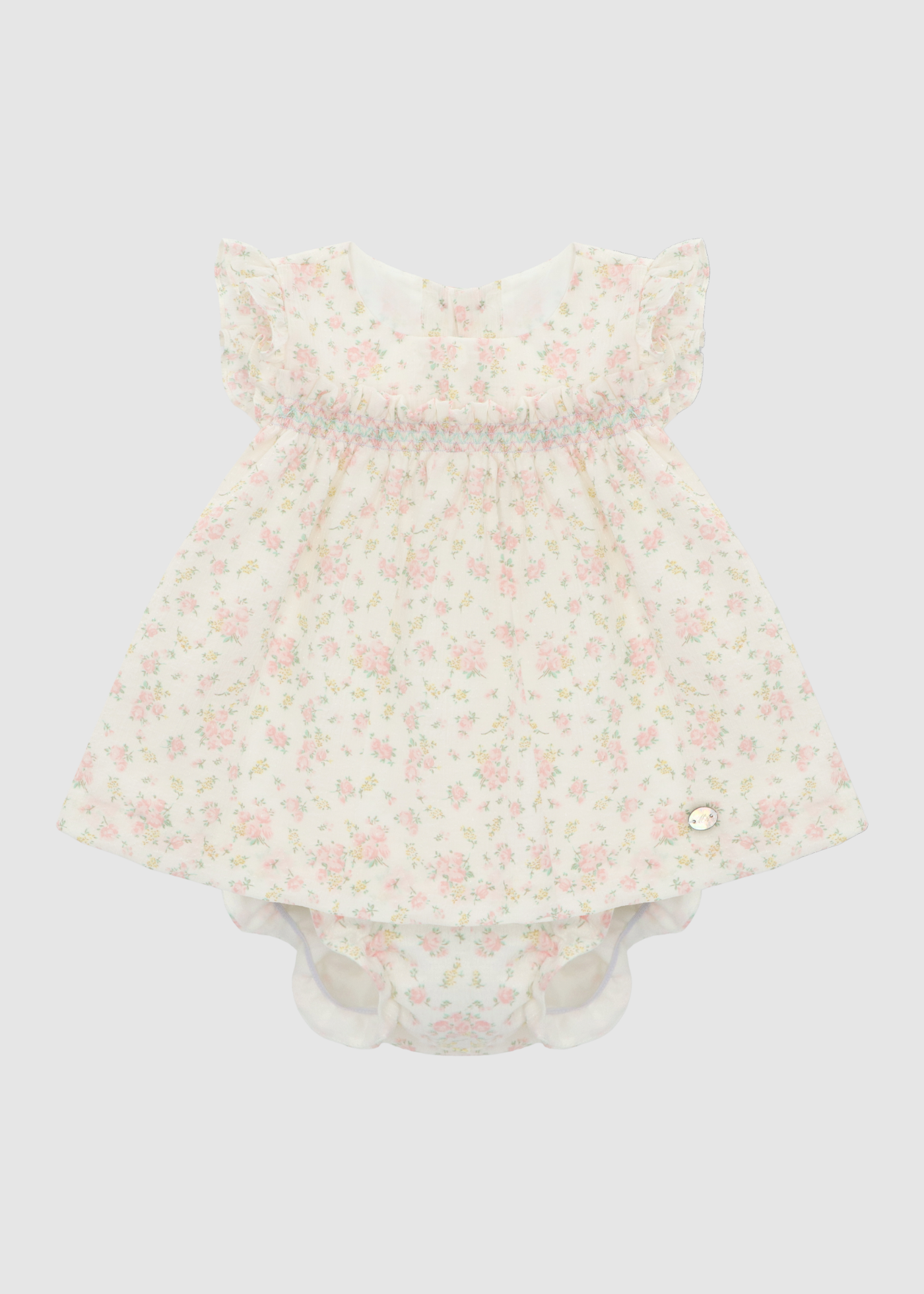 Vestido con Braga Rosa Empolvado