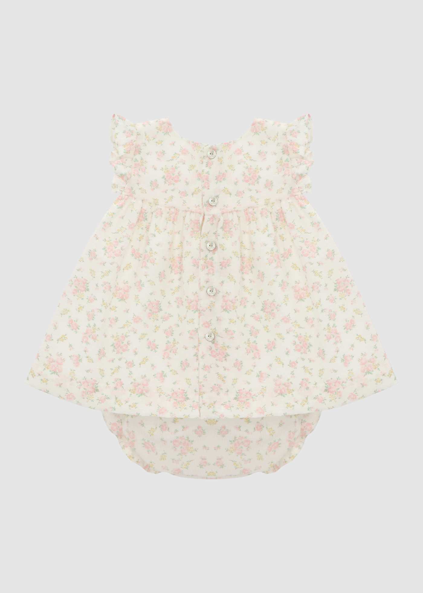 Vestido con Braga Rosa Empolvado