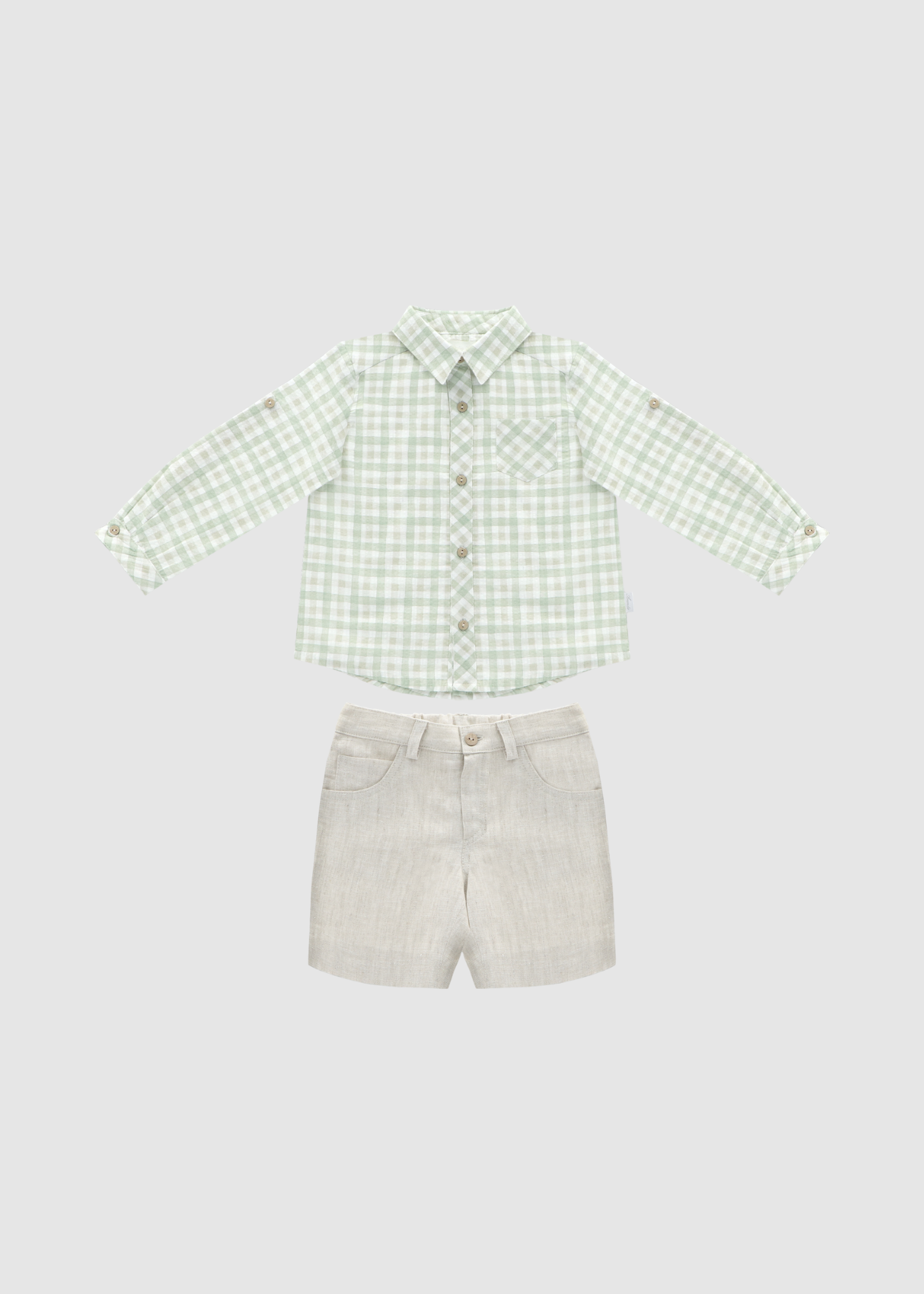 Conjunto De Camisa Y pantalón Lino Verde