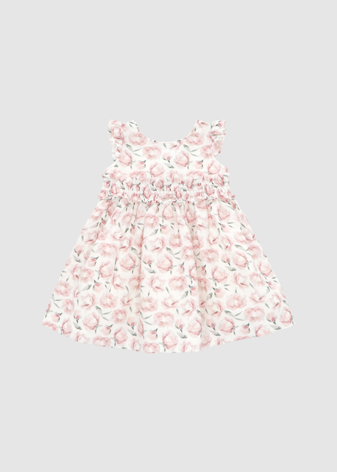 Vestido Floral Rosa Empolvado