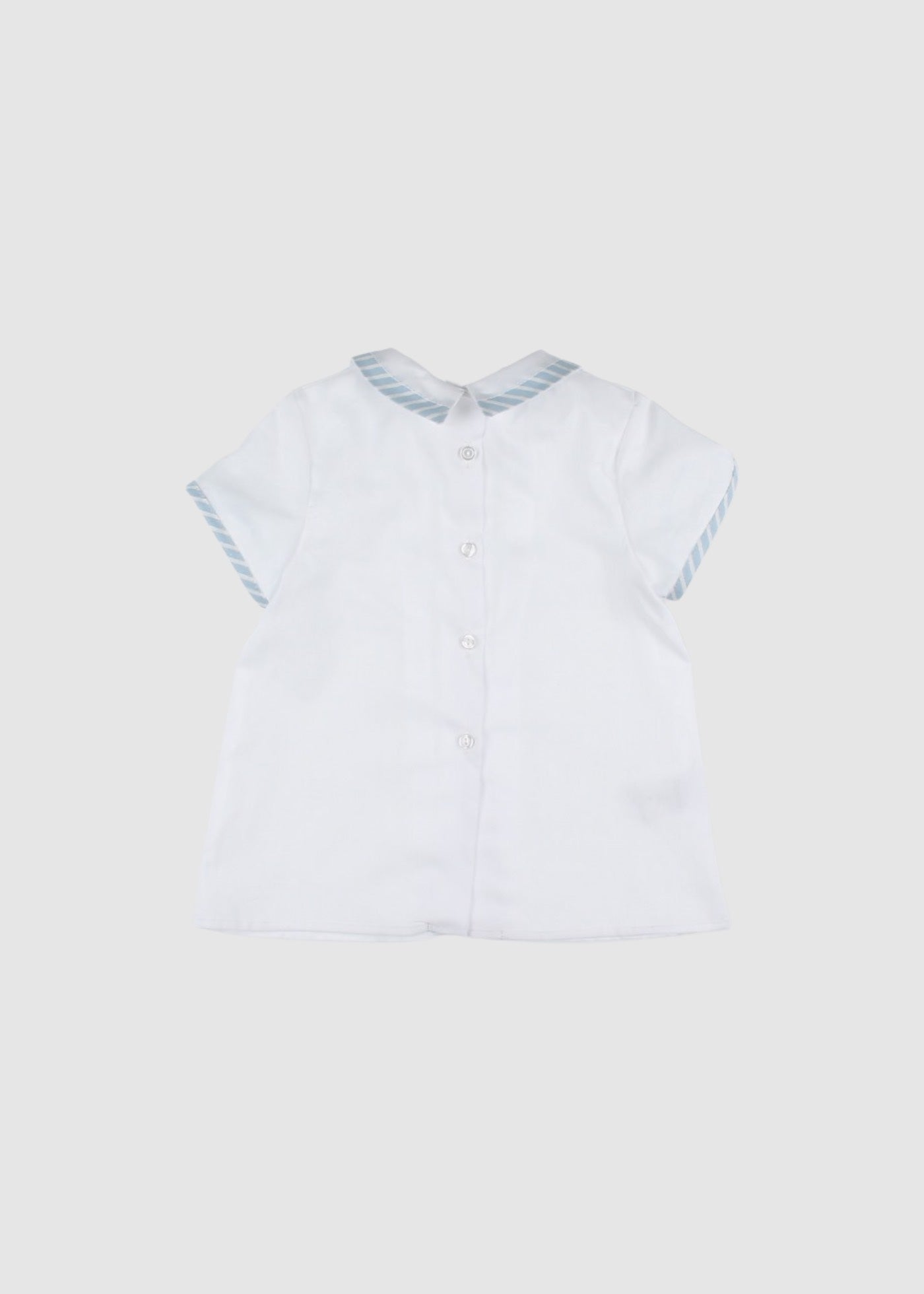 Camisa Bebé Cuello Camisero con Vivos y Botones Rayase