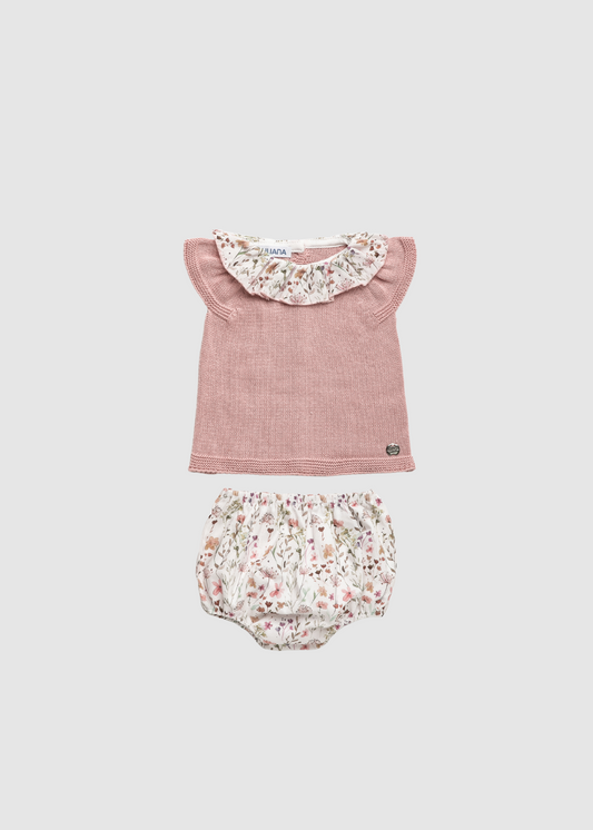 Conjunto Braga Tela Florecitas