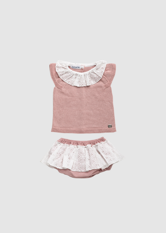 Conjunto Braga Falda Encaje
