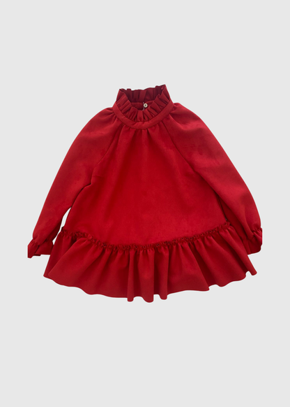 Vestido Con Volante En Antelina