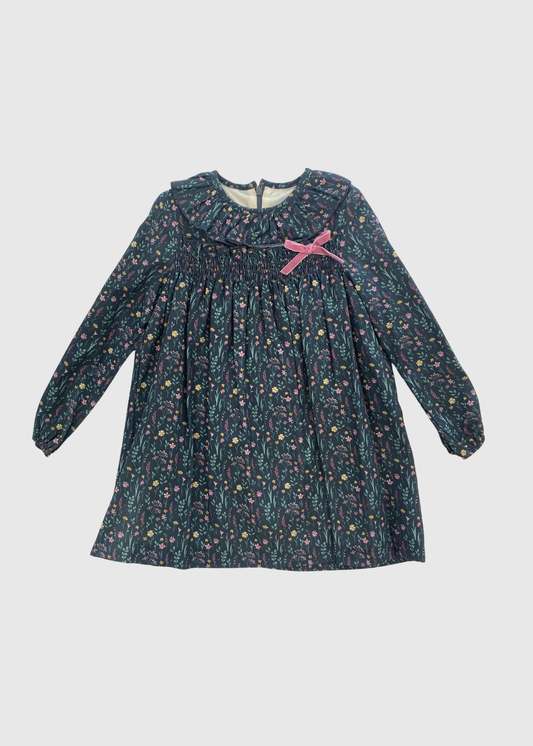 Vestido Estampado Flores Corte Alto Y Goma