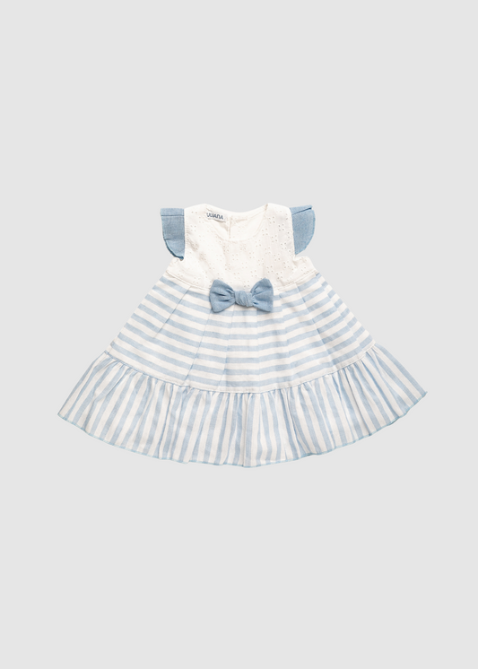 Vestido 2 Volantes Rayado
