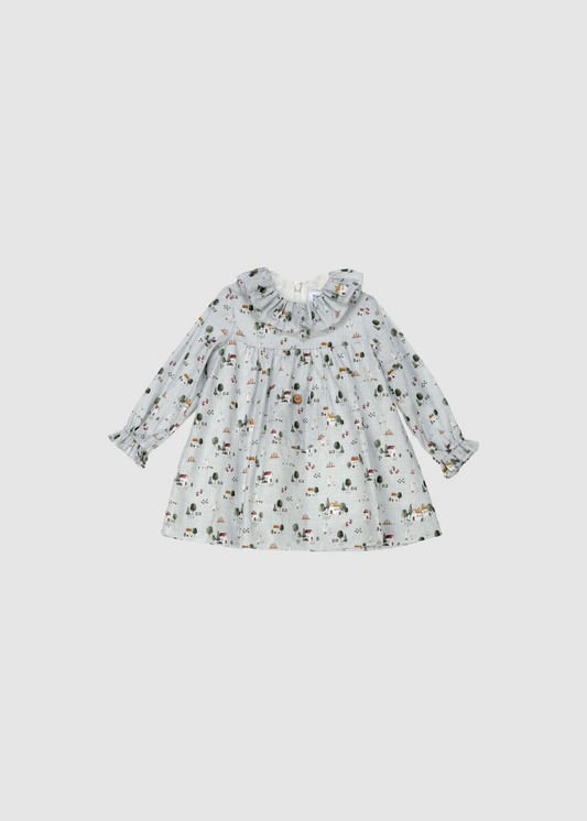Vestido veggie bolsillo central niña