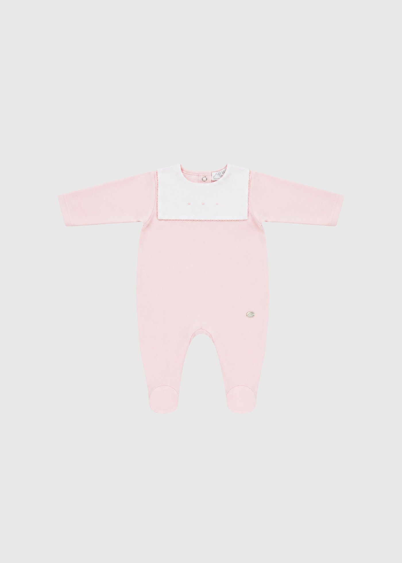 Pelele interlock rosa empolvado