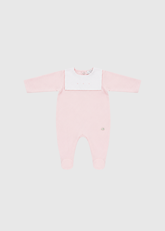 Pelele interlock rosa empolvado