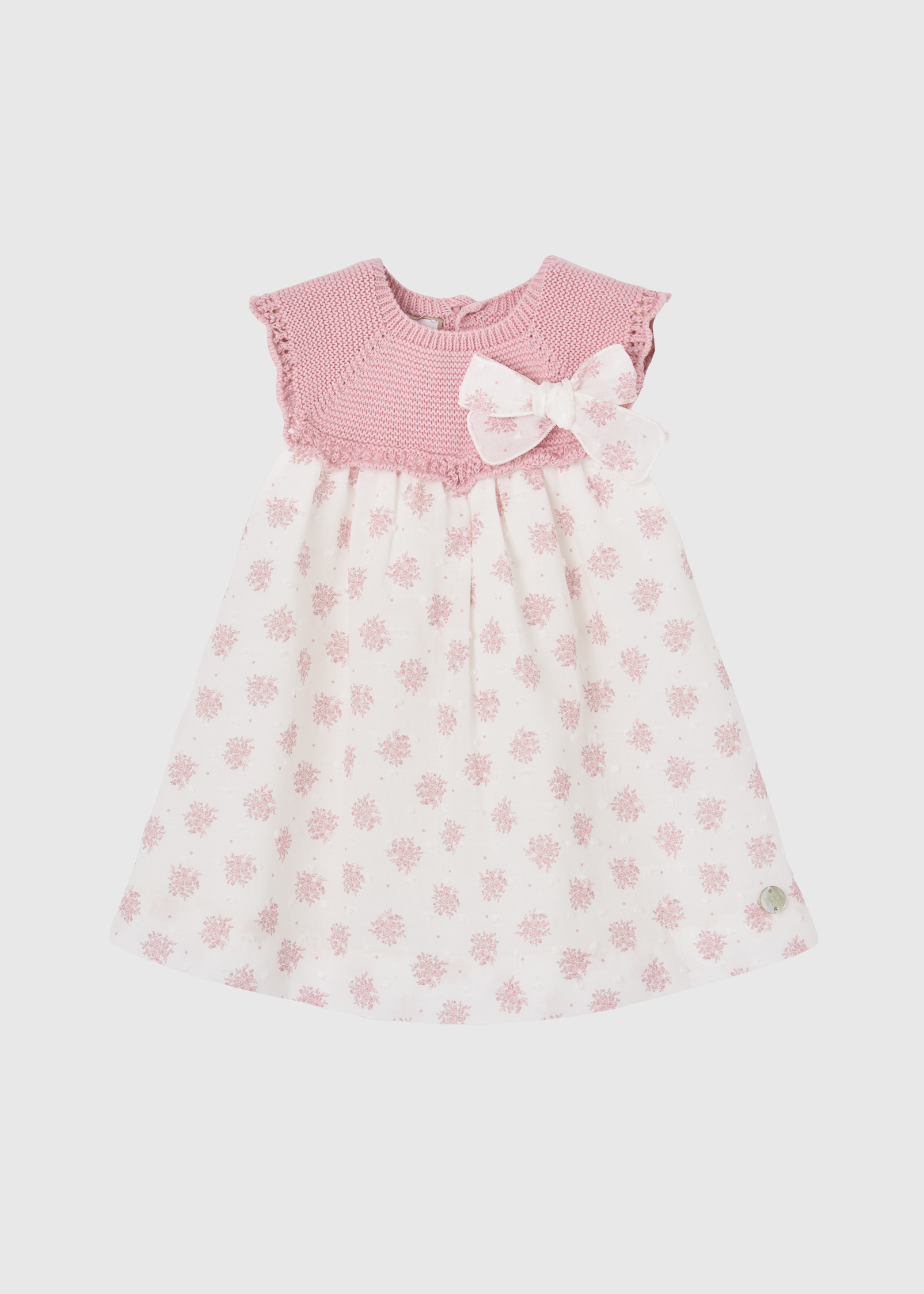 Vestido Rosa Tejido Floral