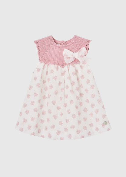 Vestido Rosa Tejido Floral