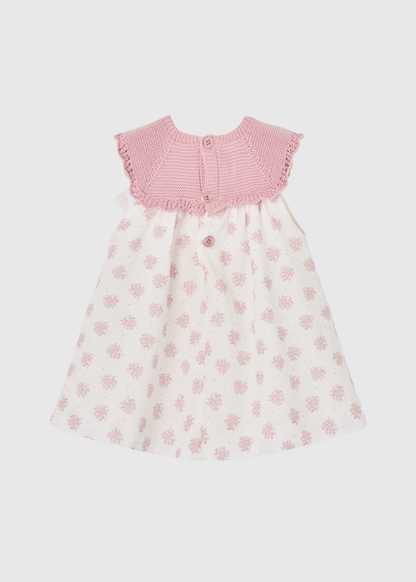 Vestido Rosa Tejido Floral