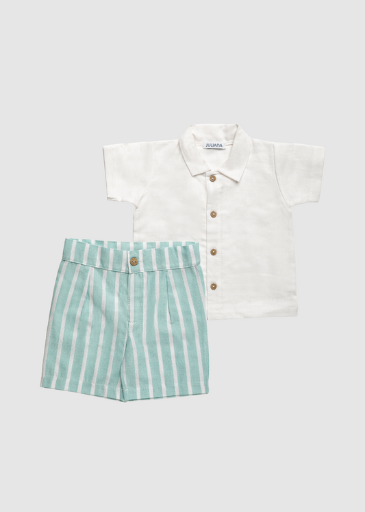 Conjunto Camisa Niño Pantalon Rayado