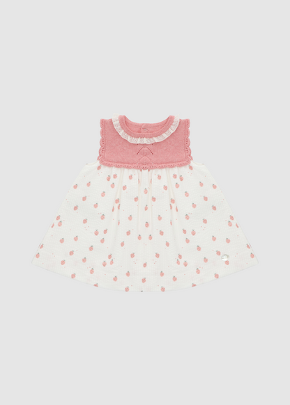 Vestido Combinado De Punto Con Estampado