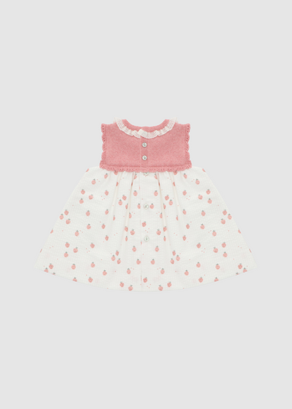 Vestido Combinado De Punto Con Estampado