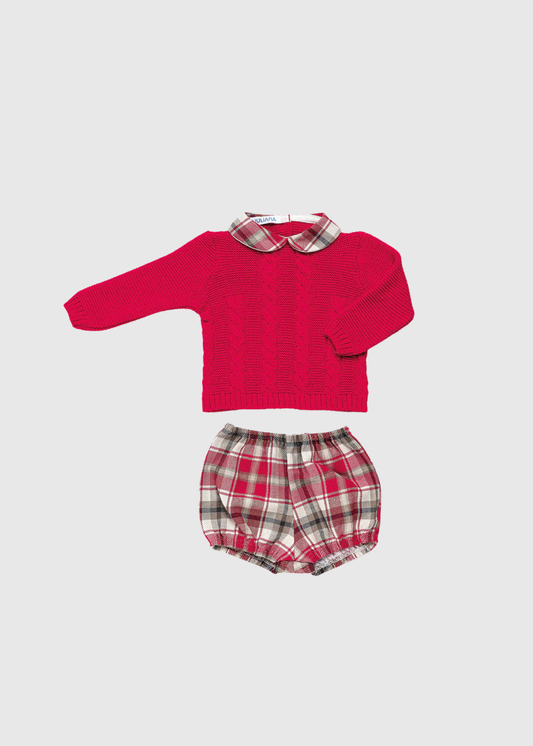 Conjunto pantalon cuadros trenzas