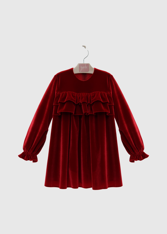 Vestido de Terciopelo Rubí Gala