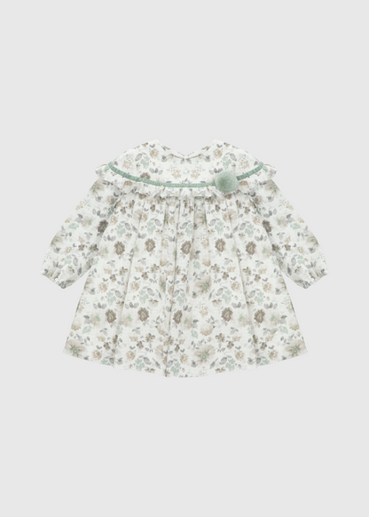 Vestido Floral con Pompon