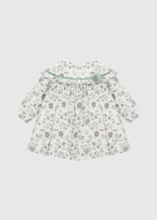 Vestido Floral con Pompon
