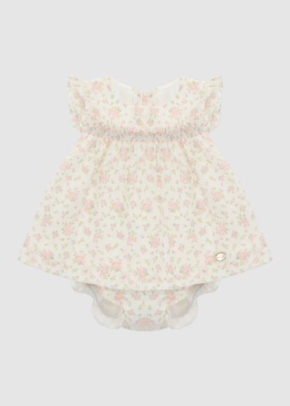 Vestido con Braga Rosa Empolvado