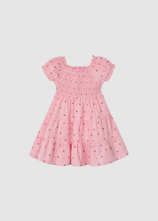 Vestido estampado nido de abeja