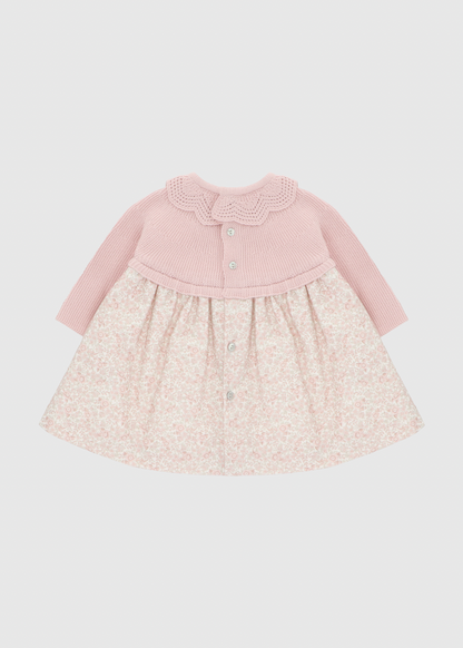 Vestido punto y tela niña Leeds