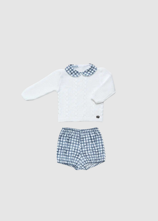 Conjunto pantalón cuadritos trenzas