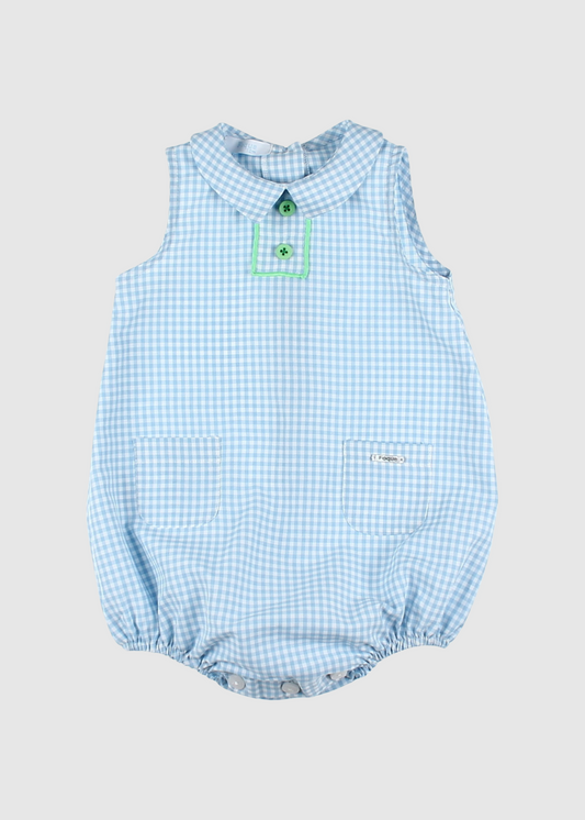 Pelele Vichy Cuello Camisero Von Botones A Contraste