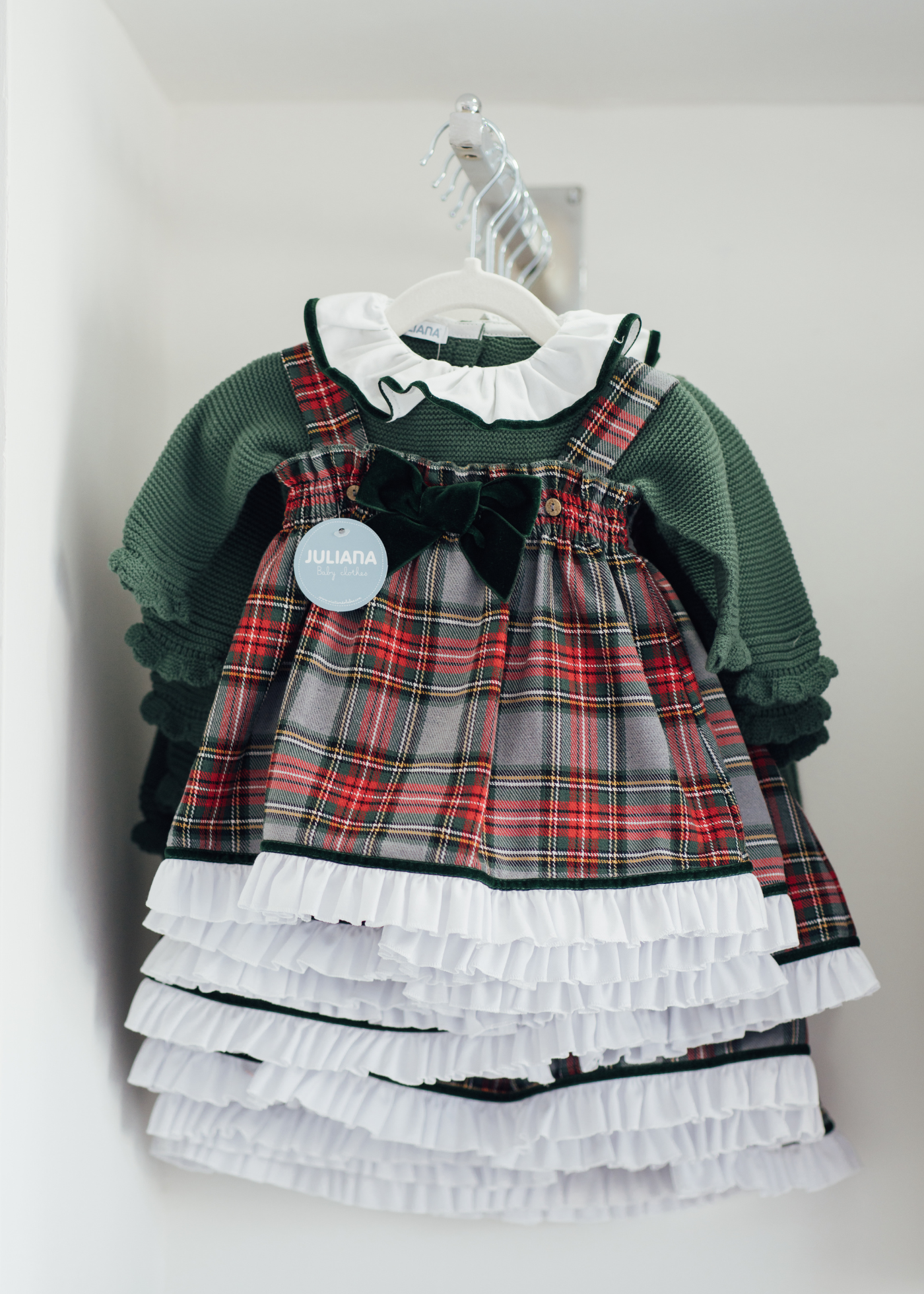 Pichi cuadros con jersey de punto